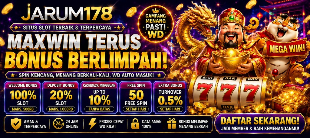 BOSJOKO winning streak banner — gold-red lion arena bonus, fast QRIS auto withdrawal
